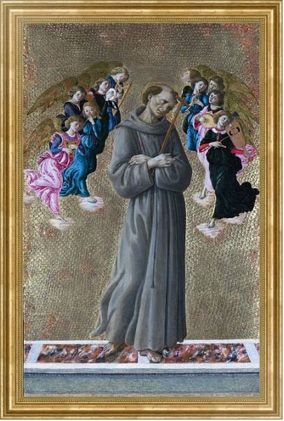 Постер Святой Франсис из Ассизи с Ангелами с типом исполнения На холсте в раме в багетной раме NA033.1.051
