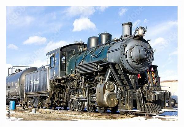 Постер Паровой локомотив, Колорадо, США с типом исполнения На холсте в раме в багетной раме 221-03