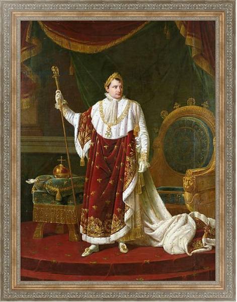 Постер Portrait of Napoleon in his Coronation Robes, 1811 с типом исполнения На холсте в раме в багетной раме 484.M48.310