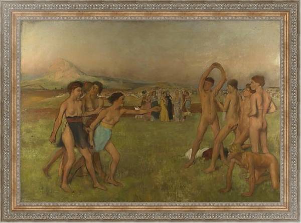 Постер Упражняющиеся юные спартанцы с типом исполнения На холсте в раме в багетной раме 484.M48.310