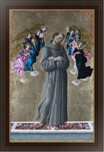 Постер Святой Франсис из Ассизи с Ангелами с типом исполнения На холсте в раме в багетной раме 1.023.151