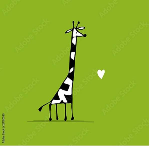 Постер Влюбленный жираф 2 с типом исполнения На холсте без рамы