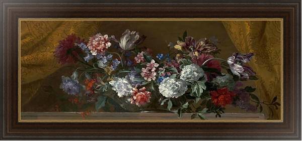 Постер Цветы в стеклянной вазе 3 с типом исполнения На холсте в раме в багетной раме 1.023.151