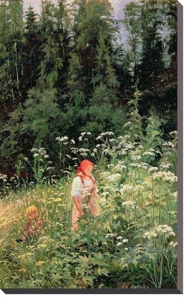 Постер Girl among the wild flowers, 1880 с типом исполнения На холсте без рамы