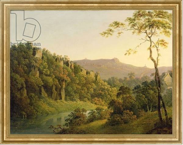 Постер View in Matlock Dale, Looking Towards Black Rock Escarpment, c.1780-5 с типом исполнения На холсте в раме в багетной раме NA033.1.051