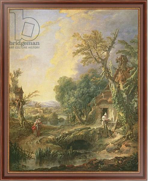 Постер Landscape with a Hermit, 1742 с типом исполнения На холсте в раме в багетной раме 35-M719P-83