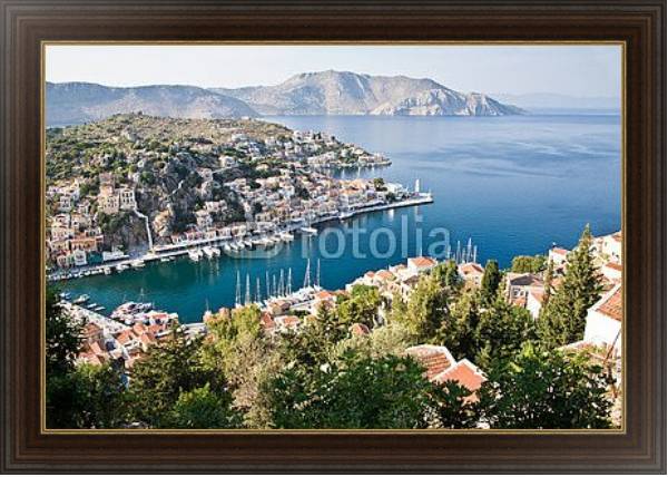Постер Греция, остров Сими с типом исполнения На холсте в раме в багетной раме 1.023.151