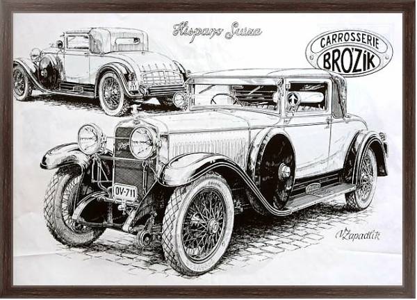 Постер Автомобили в искусстве 16 с типом исполнения На холсте в раме в багетной раме 221-02