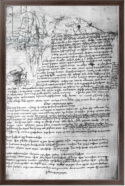 Постер Fol.145v-b, page from Da Vinci's notebook с типом исполнения На холсте в раме в багетной раме 221-02