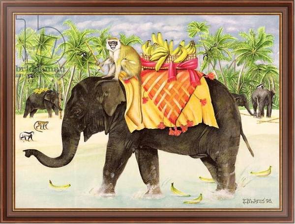Постер Elephants with Bananas, 1998 с типом исполнения На холсте в раме в багетной раме 35-M719P-83