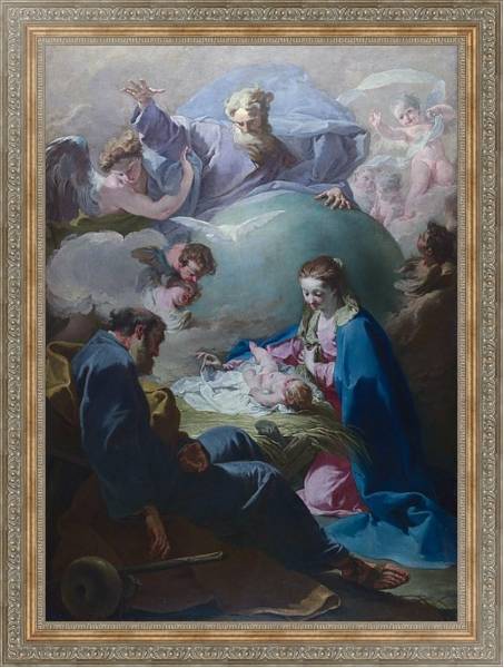 Постер Рождение с Богом-Отцом и Святым Духом с типом исполнения На холсте в раме в багетной раме 484.M48.310