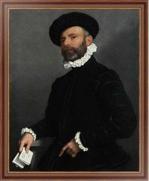 Постер Портрет мужчины, держащего письмо с типом исполнения На холсте в раме в багетной раме 35-M719P-83