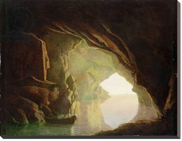 Постер A Grotto in the Gulf of Salerno, Sunset, c.1780-1 с типом исполнения На холсте без рамы