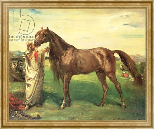 Постер Hadji, an Arabian Stallion, 1853 с типом исполнения На холсте в раме в багетной раме NA033.1.051