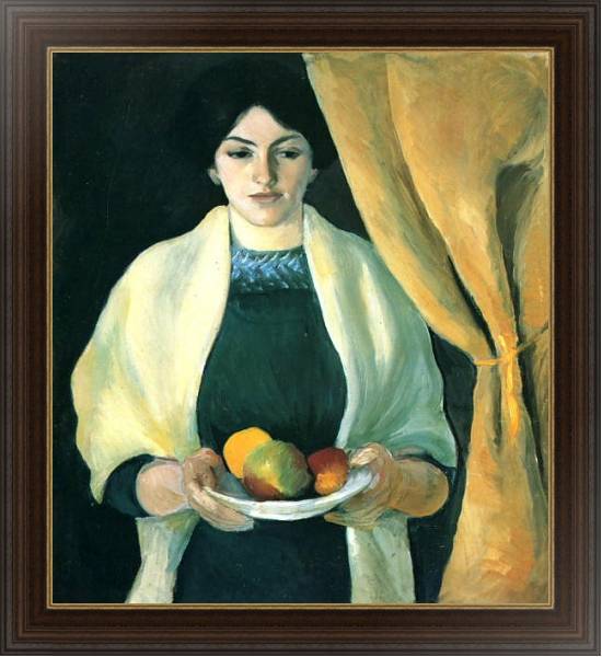 Постер Портрет с яблоками (Портрет жены художника) с типом исполнения На холсте в раме в багетной раме 1.023.151