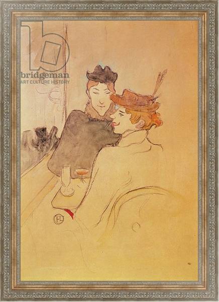 Постер Two women sitting in a cafe с типом исполнения На холсте в раме в багетной раме 484.M48.310