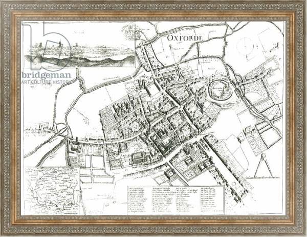 Постер Map of Oxford, 1643 с типом исполнения На холсте в раме в багетной раме 484.M48.310