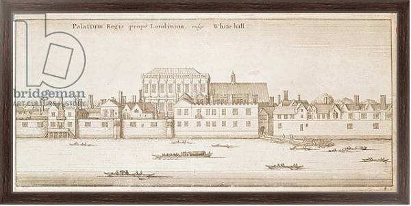 Постер View of Whitehall, 1645 с типом исполнения На холсте в раме в багетной раме 221-02