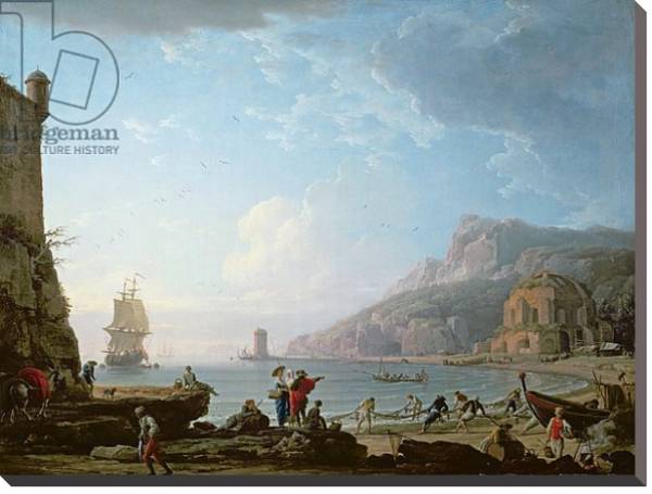 Постер Morning scene in a bay, 1752 с типом исполнения На холсте без рамы