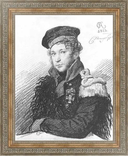 Постер Портрет А.Р.Томилова в форме ополченца. 1813 с типом исполнения На холсте в раме в багетной раме 484.M48.310