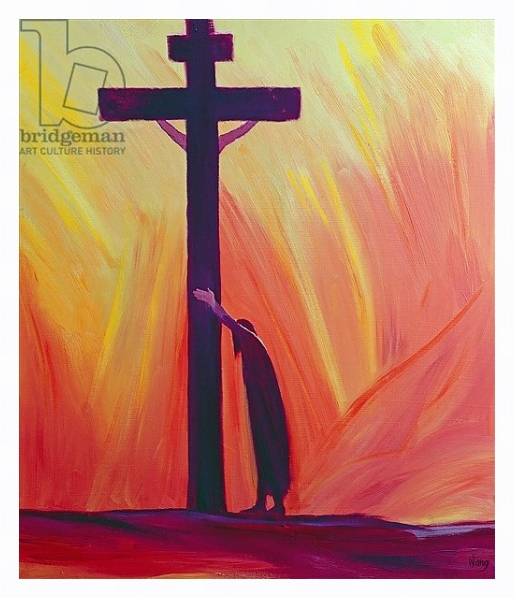 Постер In our sufferings we can lean on the Cross by trusting in Christ's love, 1993 с типом исполнения На холсте в раме в багетной раме 221-03