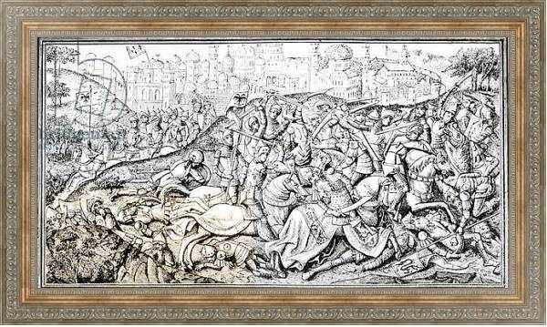 Постер Facsimile of the Conquest of Jerusalem by Charlemagne, from the 'Chroniques de Charlemagne' с типом исполнения На холсте в раме в багетной раме 484.M48.310