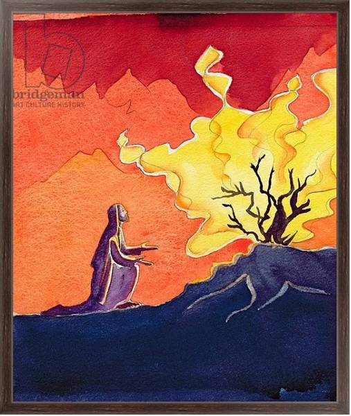 Постер God speaks to Moses from the burning bush, 2004 с типом исполнения На холсте в раме в багетной раме 221-02