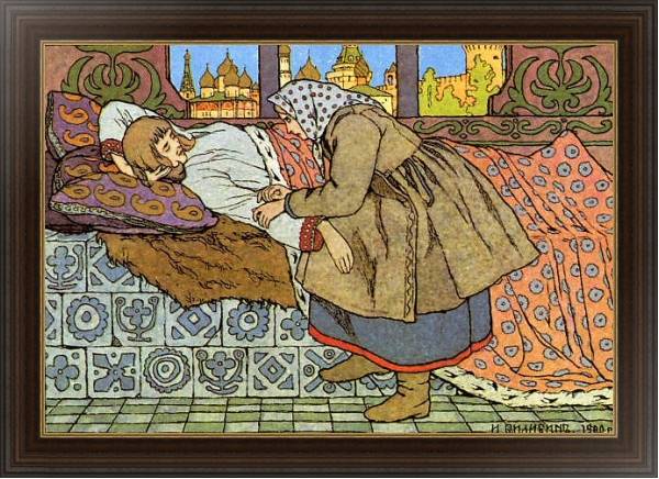 Постер Девица и Финист Ясный-Сокол с типом исполнения На холсте в раме в багетной раме 1.023.151