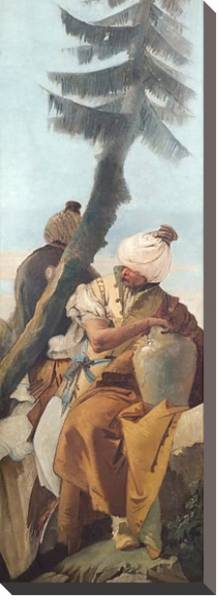 Постер Два восточных человека под деревом с типом исполнения На холсте без рамы