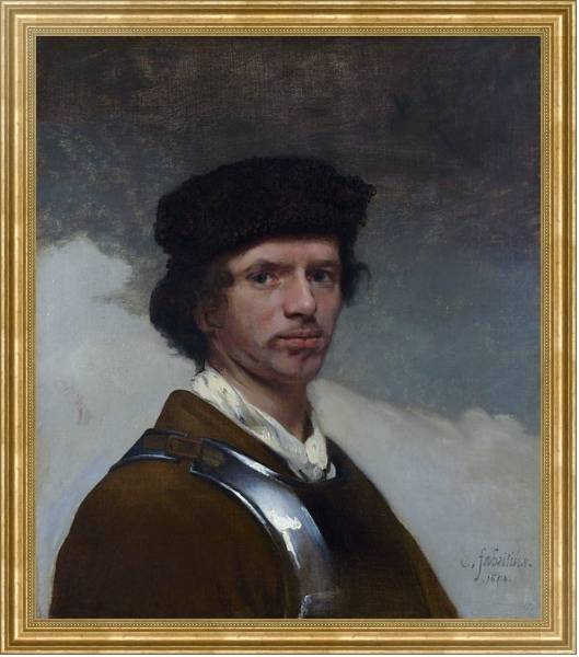 Постер Молодой человек в меховой шапке с типом исполнения На холсте в раме в багетной раме NA033.1.051