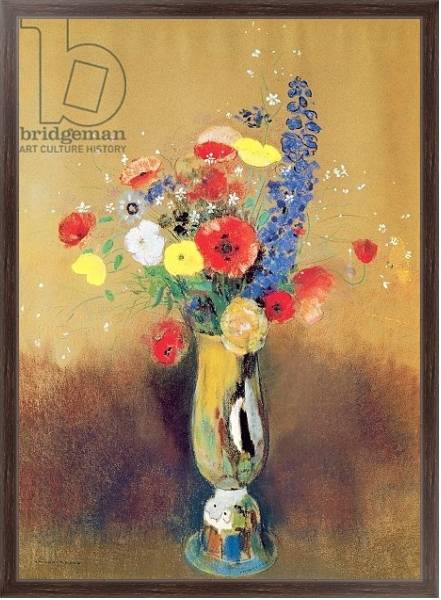 Постер Wild flowers in a Long-necked Vase, c.1912 с типом исполнения На холсте в раме в багетной раме 221-02