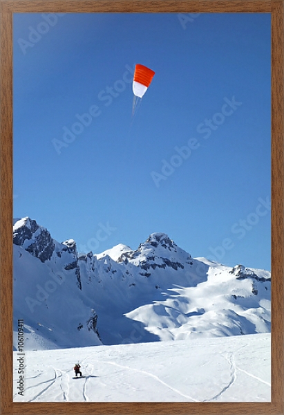 Постер Сноукайт в горах с типом исполнения На холсте в раме в багетной раме 1727.4310