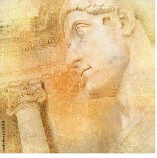 Постер Римская колонна и статуя с типом исполнения На холсте без рамы