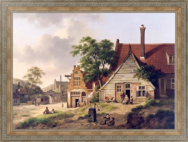 Постер Голландская деревушка с типом исполнения На холсте в раме в багетной раме 484.M48.310