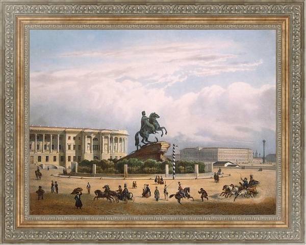 Постер Вид Сенатской площади с типом исполнения На холсте в раме в багетной раме 484.M48.310