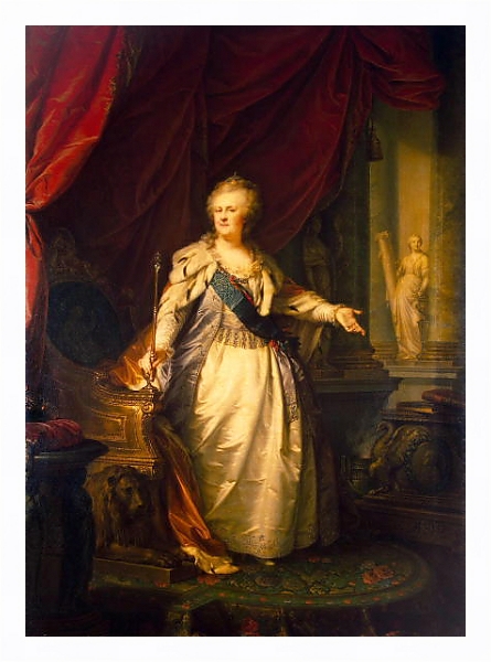 Постер Портрет Екатерины II 2 с типом исполнения На холсте в раме в багетной раме 221-03