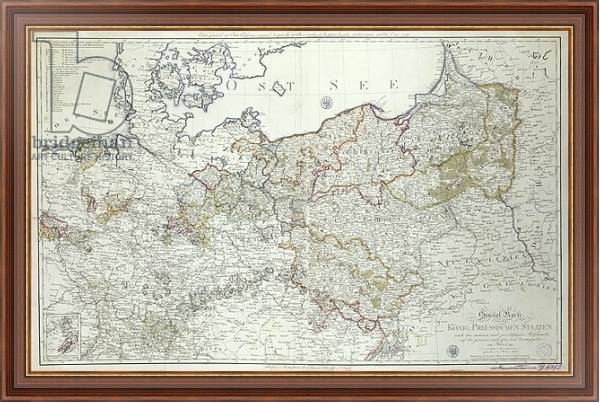 Постер Map of the Prussian States in 1799 с типом исполнения На холсте в раме в багетной раме 35-M719P-83