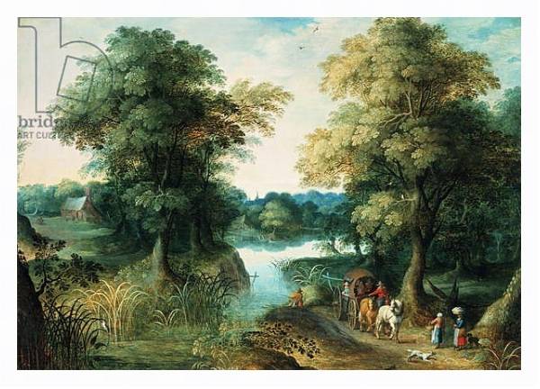 Постер River Landscape с типом исполнения На холсте в раме в багетной раме 221-03
