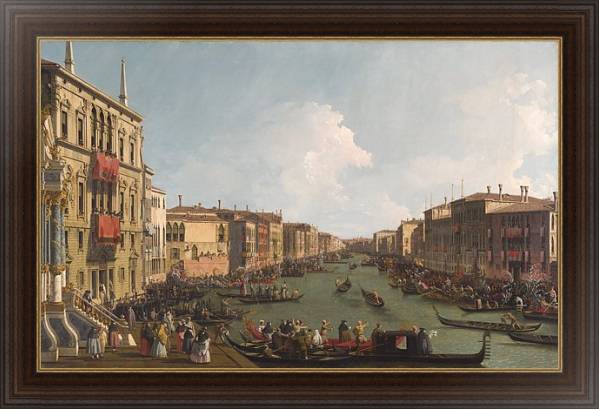Постер Венеция - Регата на Гранд Канал е с типом исполнения На холсте в раме в багетной раме 1.023.151