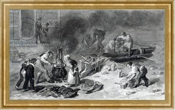 Постер The Laying of the Water-Main in Tottenham Court Road, 1834 с типом исполнения На холсте в раме в багетной раме NA033.1.051