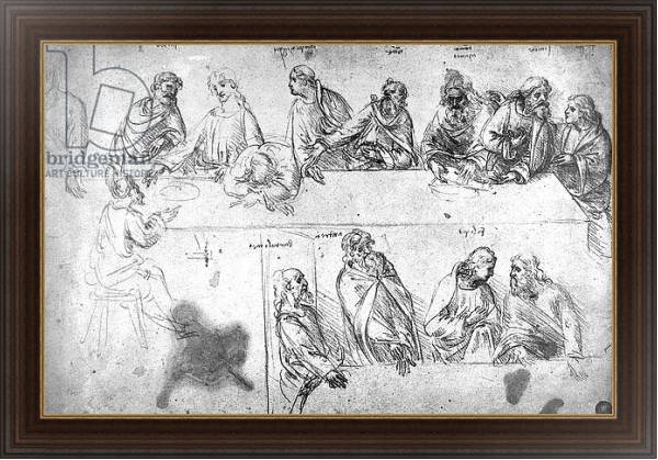 Постер Preparatory drawing for the Last Supper с типом исполнения На холсте в раме в багетной раме 1.023.151
