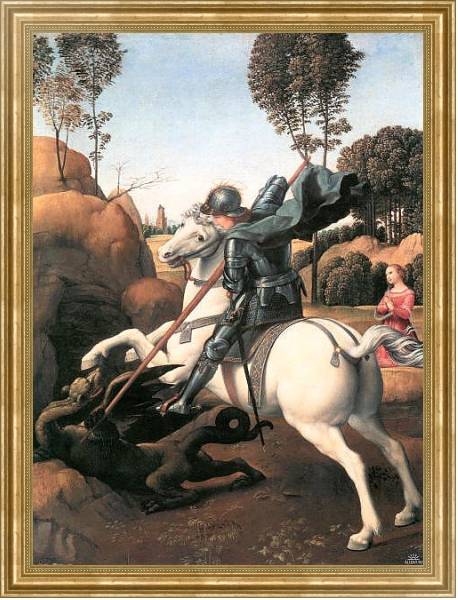 Постер Битва св. Георгия с драконом с типом исполнения На холсте в раме в багетной раме NA033.1.051