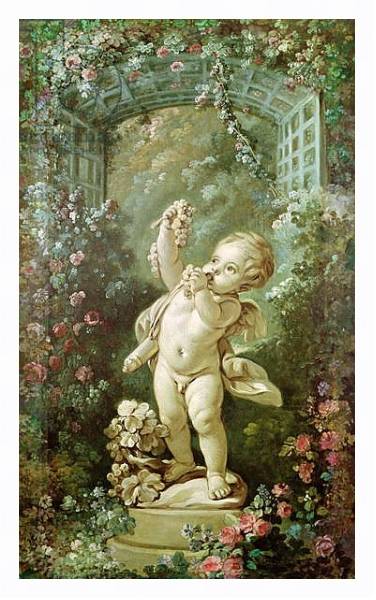 Постер Cupid with Grapes с типом исполнения На холсте в раме в багетной раме 221-03