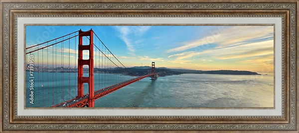 Постер США, Сан-Франциско. Golden Gate Bridge с типом исполнения На холсте в раме в багетной раме 595.M52.330