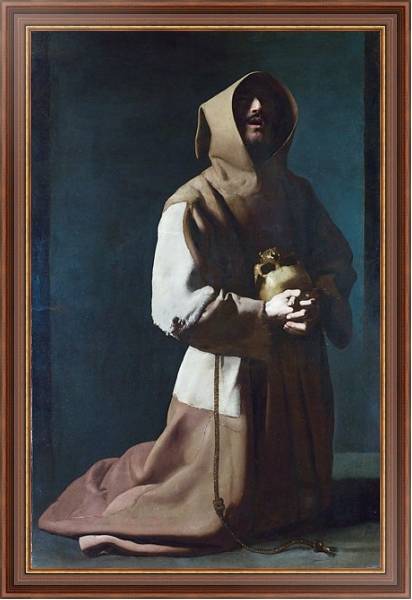Постер Святой Франсис медитирует 2 с типом исполнения На холсте в раме в багетной раме 35-M719P-83