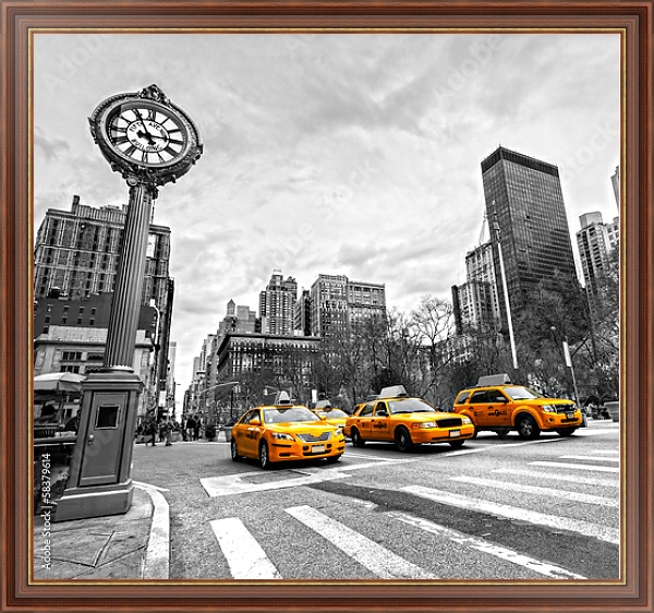 Постер Пятое авеню, Нью-Йорк, США с типом исполнения На холсте в раме в багетной раме 35-M719P-83
