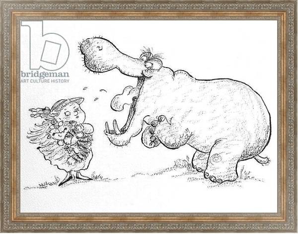 Постер 'I'm Not Scared of You, Mr Hippo' с типом исполнения На холсте в раме в багетной раме 484.M48.310