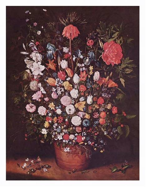 Постер Букет цветов 4 с типом исполнения На холсте в раме в багетной раме 221-03