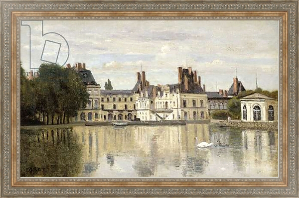Постер Fontainebleau - View of the Chateau and Lake; Fontainebleau - Le Chateau vu de la Piece d'Eau, с типом исполнения На холсте в раме в багетной раме 484.M48.310