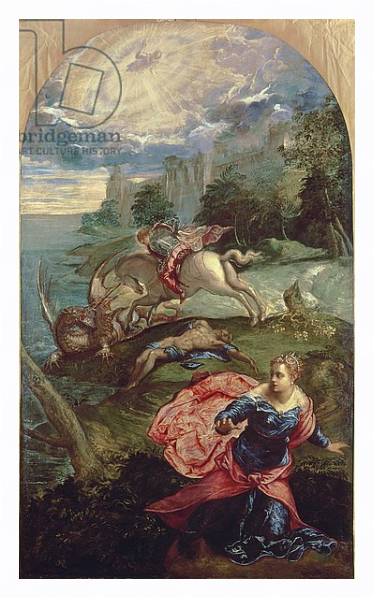 Постер St.George and the Dragon с типом исполнения На холсте в раме в багетной раме 221-03